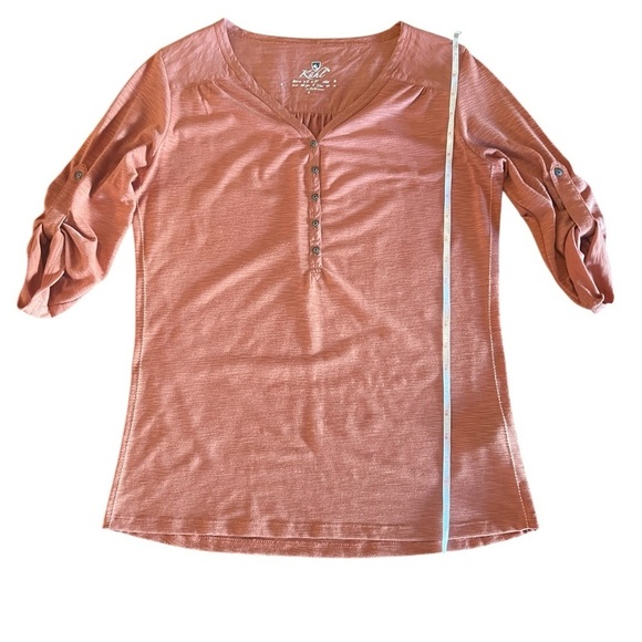 KUHL WOMEN’S CUTE BURNT ORANGE V-NECK T-SHIRT SIZE XS - Picture 10 of 11